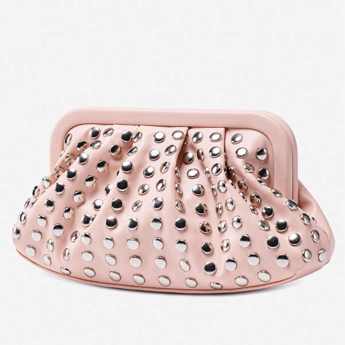 Studded Shell Evening Clutch Bag