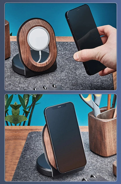 Wooden Magnetic Charging Stand for Smartphones
