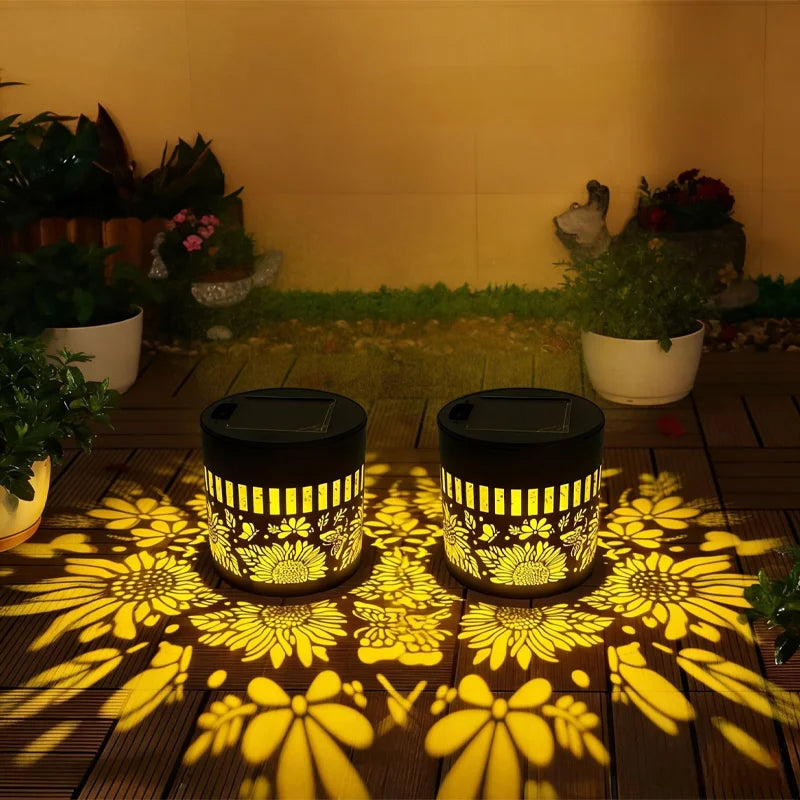 Solar Mandala Projector Garden Wall Light