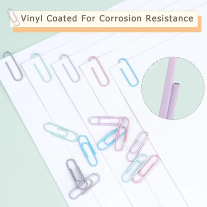 Pastel Metal Paper Clips Set