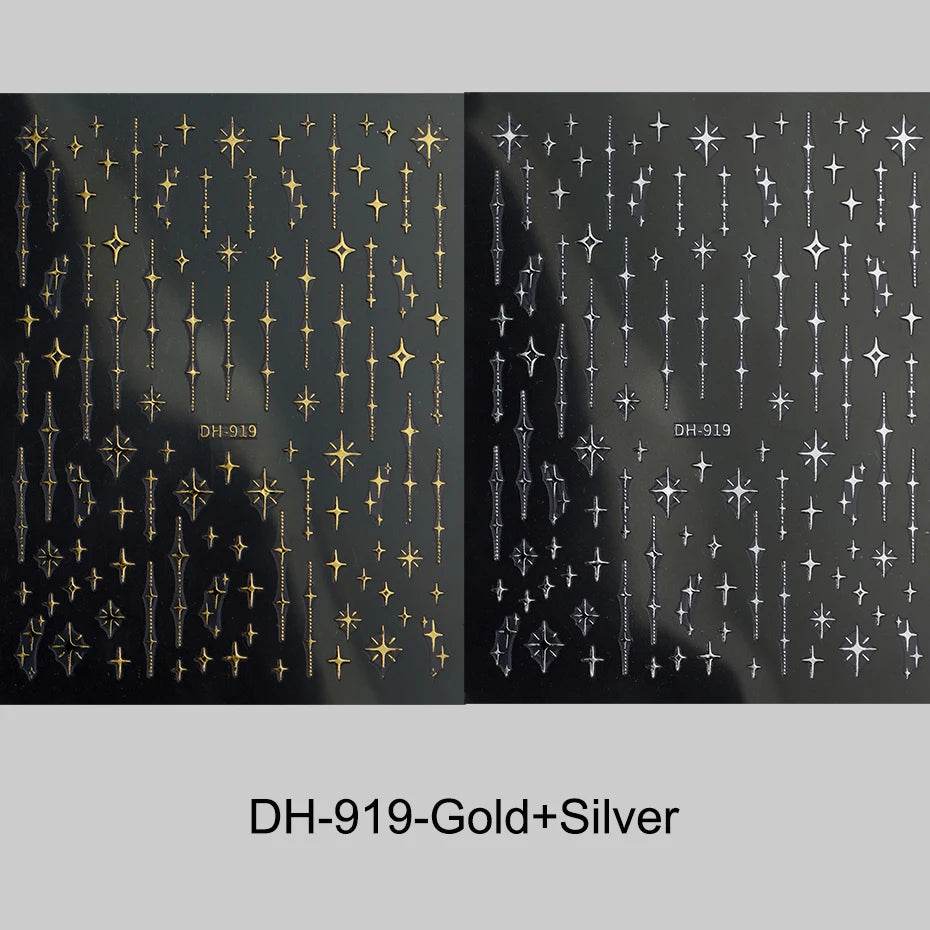 3D Laser Star Nail Art Stickers