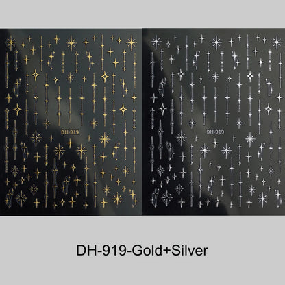 3D Laser Star Nail Art Stickers