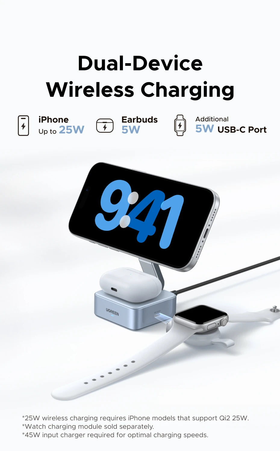 Qi2 2-in-1 Magnetic Wireless Charger Stand