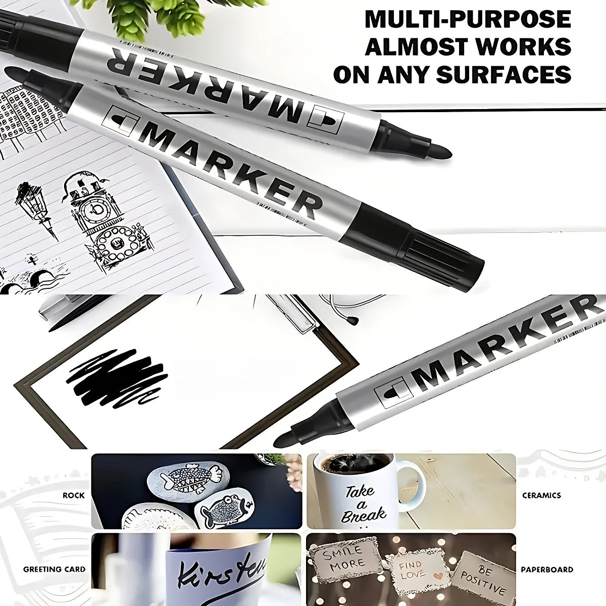 Kingspen Permanent Oil-Based Marker Set