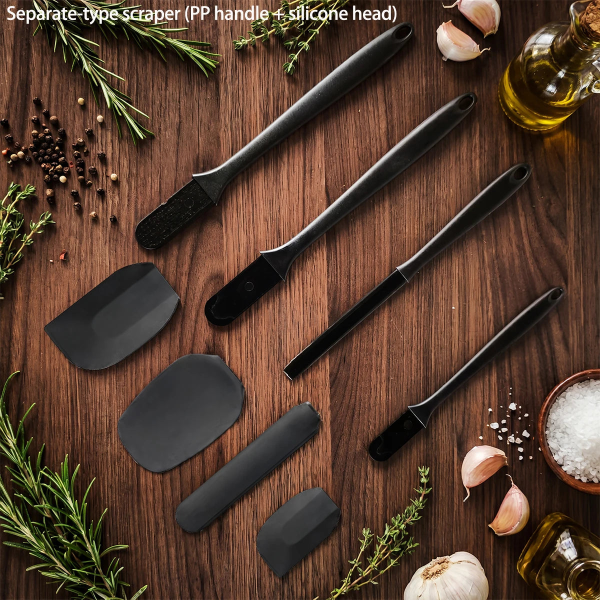 Silicone Spatula, Scraper & Basting Brush Baking Set