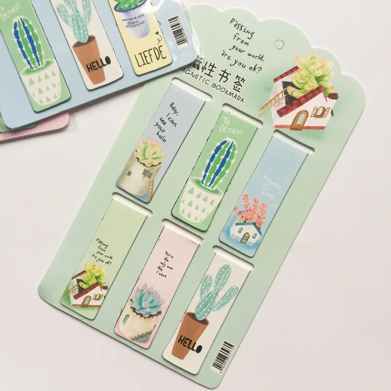 Cactus Magnetic Bookmark Set