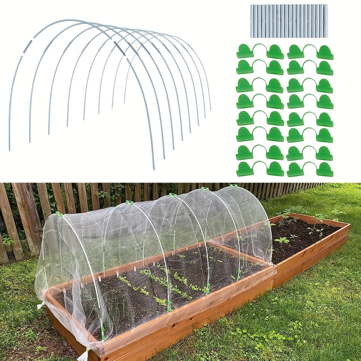 Fiberglass Garden Hoops Grow Tunnel Kit