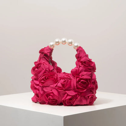 Floral Pearl Evening Party Handbag