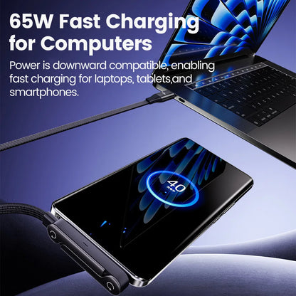 65W USB Fast Charging Cable with Phone Holder