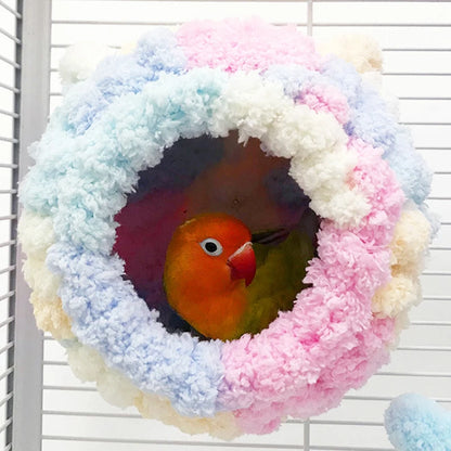 Warm Coral Velvet Bird Nesting Hut