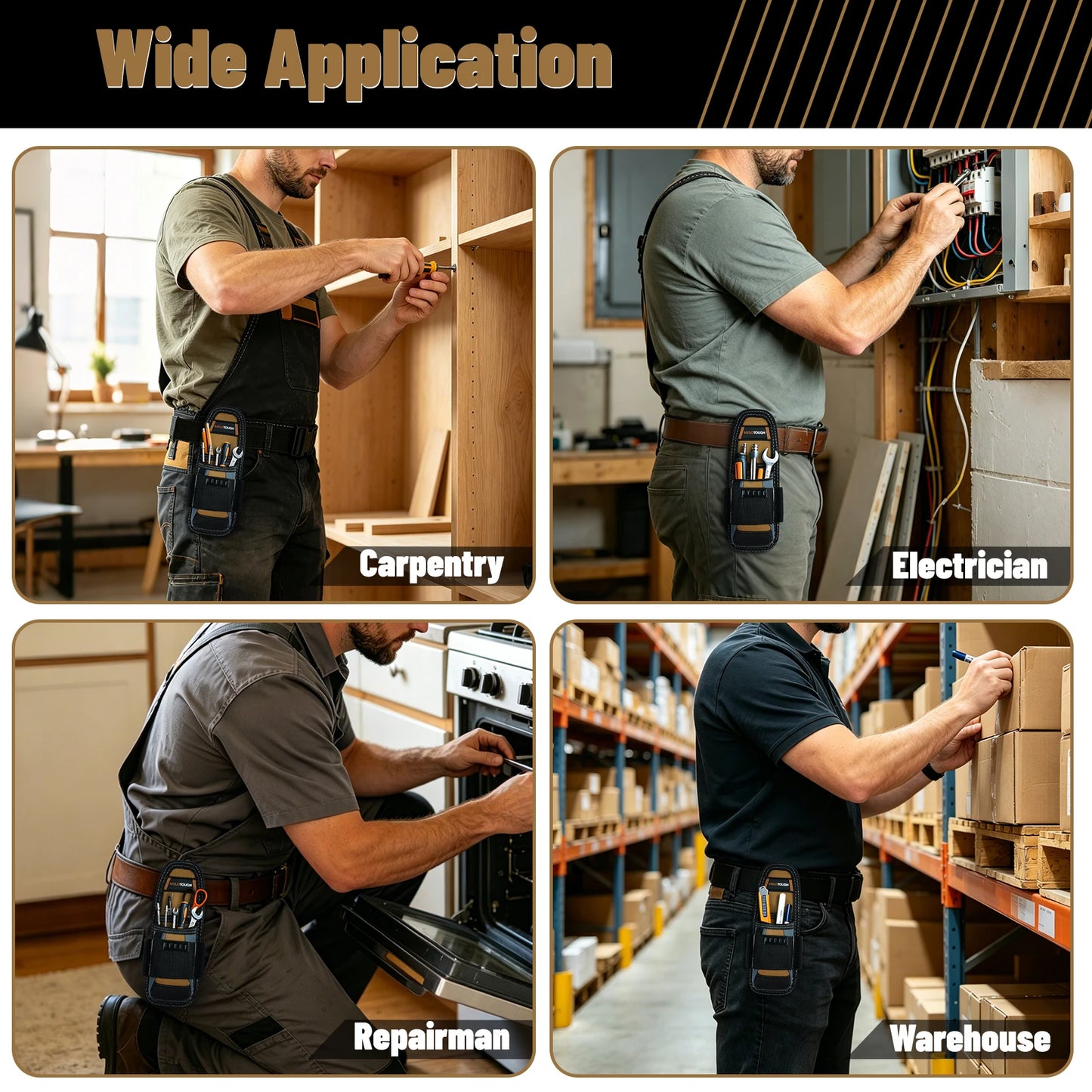 6-Pocket Clip-On Tool Pouch