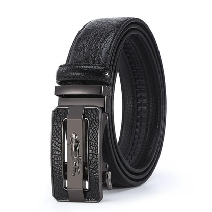 Men’s Crocodile Pattern Automatic Buckle Belt