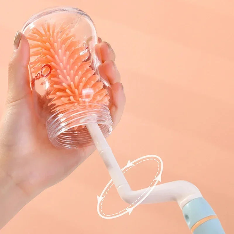 Baby Silicone Bottle Long Handle Cleaning Brush