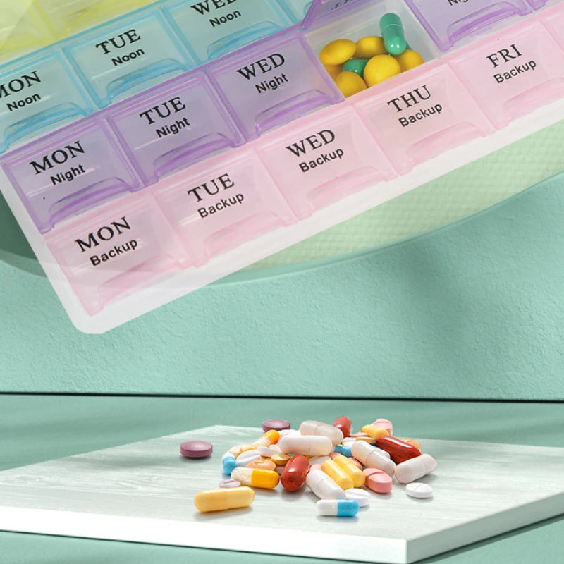 7 Day Pill Organizer Box 28 Compartments