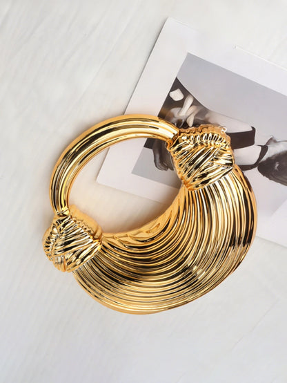 Gold Acrylic Minaudiere Evening Clutch with Chain Strap