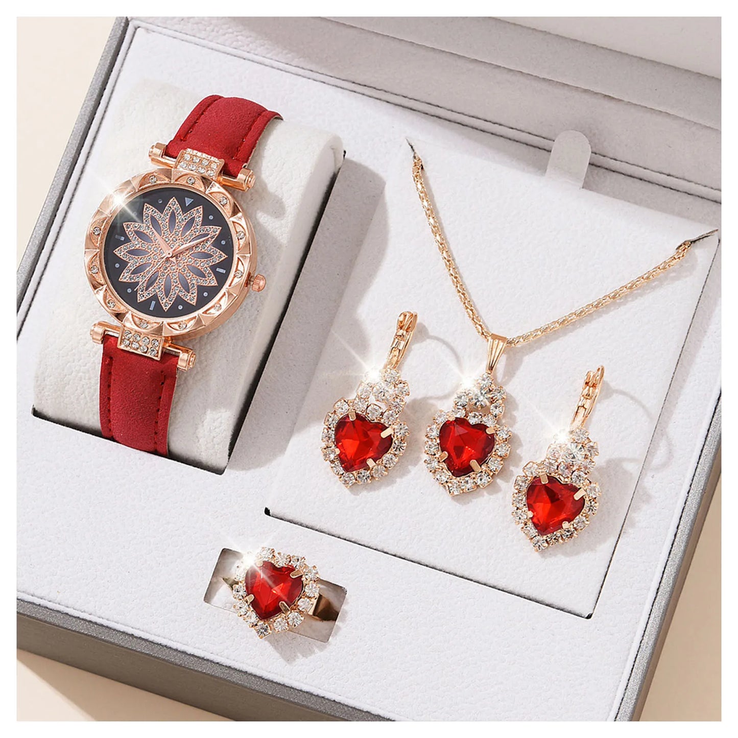 Crystal Bling Watch & Jewelry Gift Set for Women