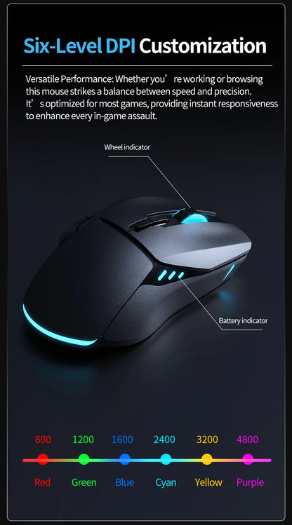 Tri-Mode Rechargeable Mouse with PAW3212 Sensor