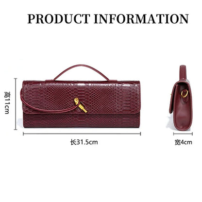 Luxury Snakeskin Top Handle Shoulder Bag