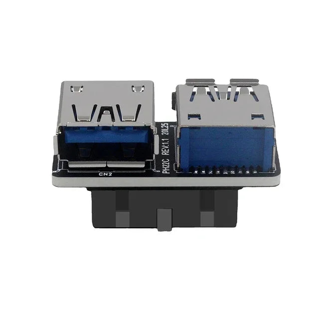 USB 3.0 19/20-Pin to Dual USB-A Motherboard Adapter