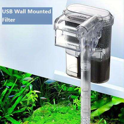 USB Hang-On-Back Aquarium Waterfall Filter