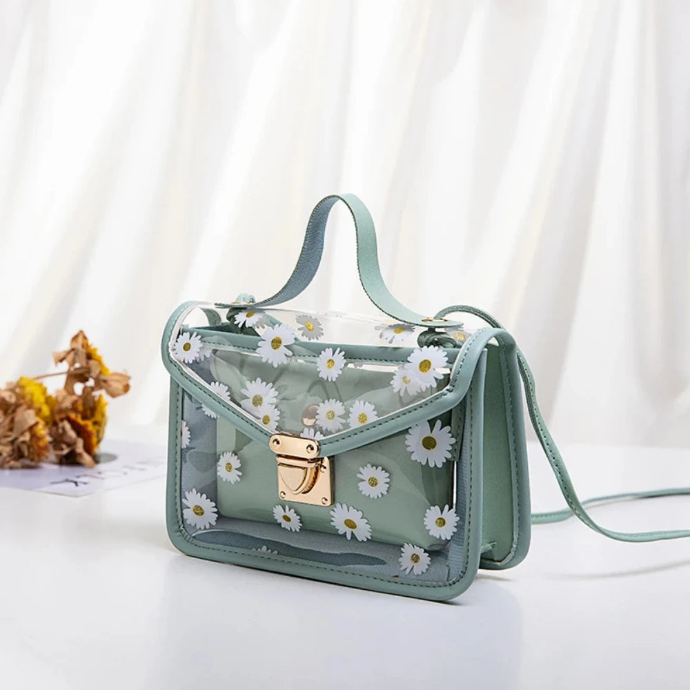 Women’s Transparent Floral Crossbody Shoulder Bag