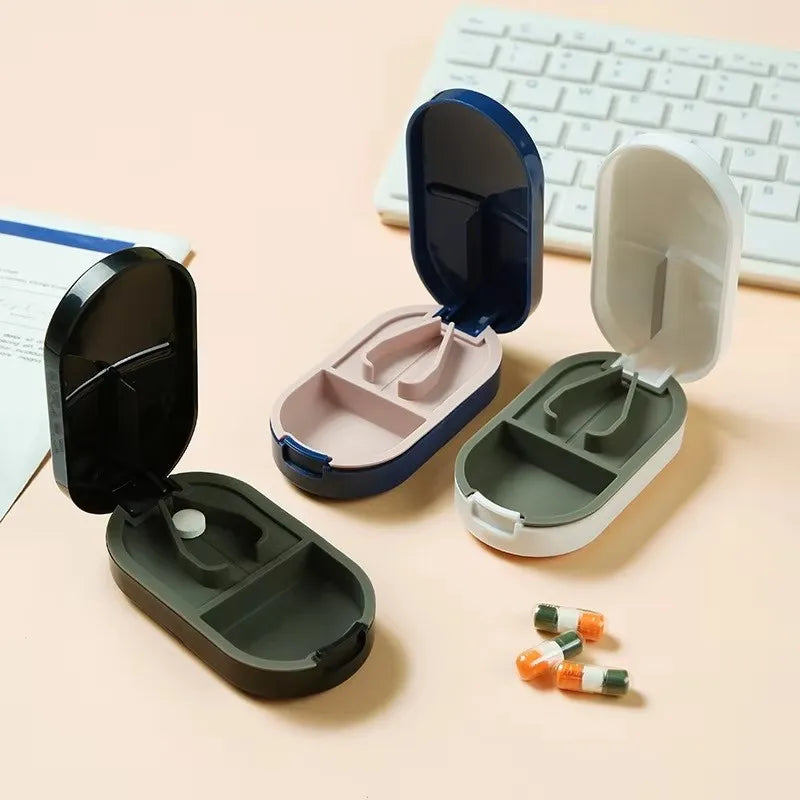 Portable Multiple Pill Cutter with Storage Box