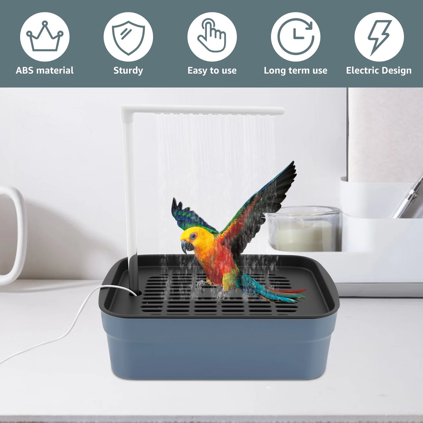 Automatic Bird Bath with Circulating Water Fountain