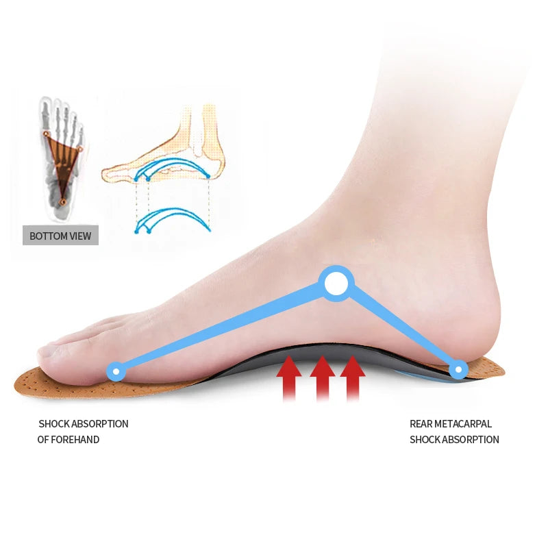 Leather Orthopedic Arch Support Insoles