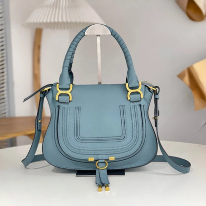 Vintage Genuine Leather Saddle Crossbody Bag for Women