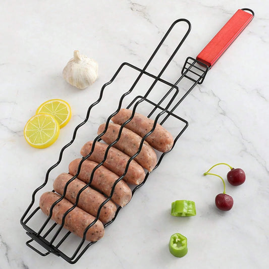 Removable Hot Dog Grill With Wooden Handle