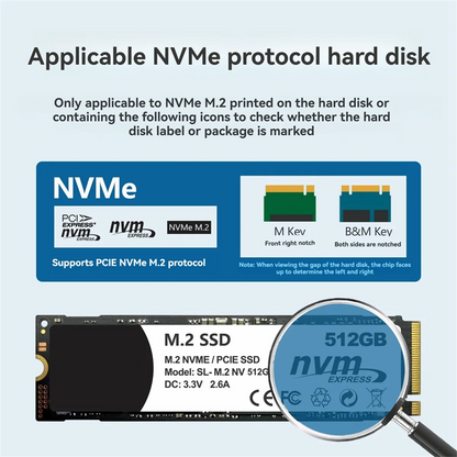USB 3.2 Gen 2 NVMe & SATA M.2 SSD External Enclosure