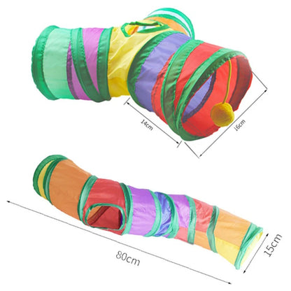 Rainbow Play Tunnel for Small Animal Exercise & Hideaway