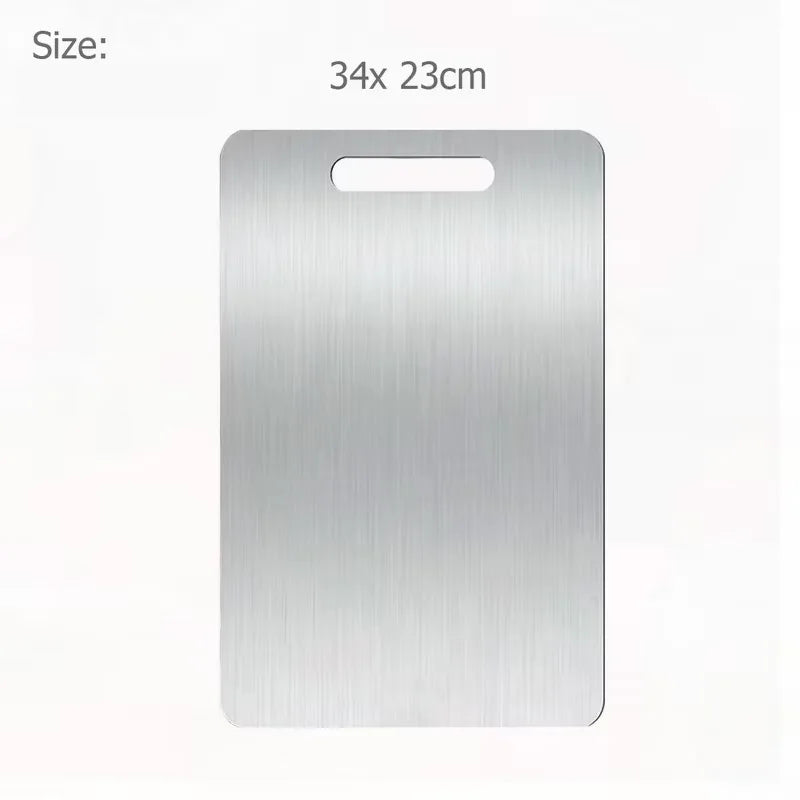 Double-Sided Stainless Steel Chopping Board for Kitchen & Dough Preparation