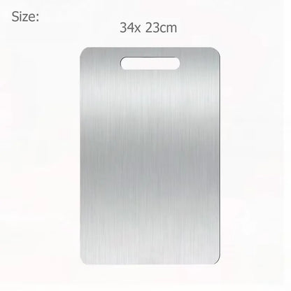 Double-Sided Stainless Steel Chopping Board for Kitchen & Dough Preparation