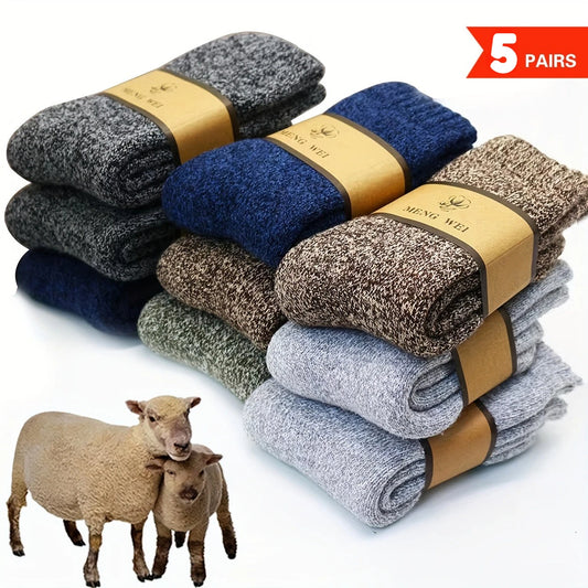 Men’s Thick Winter Crew Socks 5 Pairs