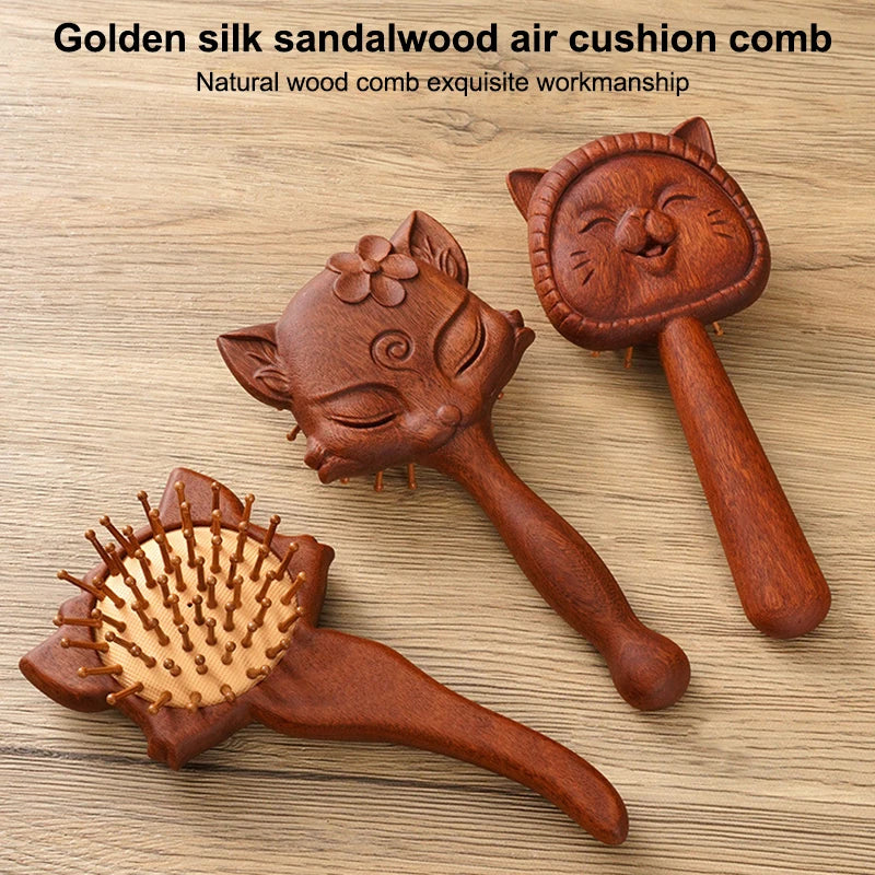 Animal Shape Sandalwood Massage Hair Comb