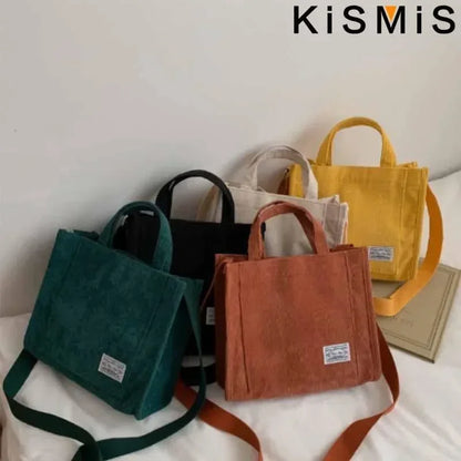 Corduroy Square Shoulder Bag