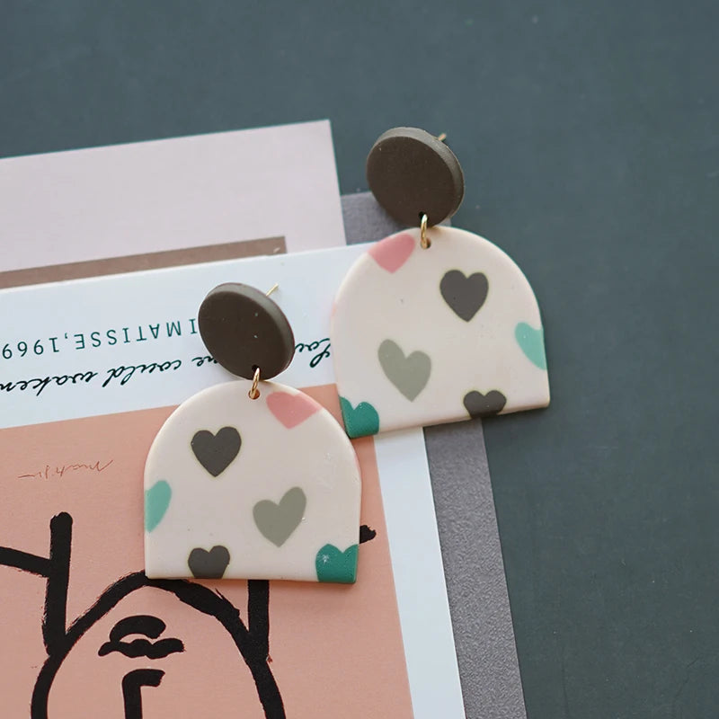 Heart Pattern Long Earrings