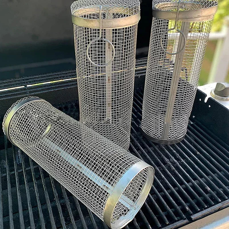 Stainless Steel Rolling BBQ Basket