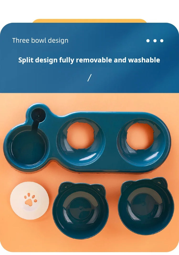 3-in-1 Cat Feeding & Water Station