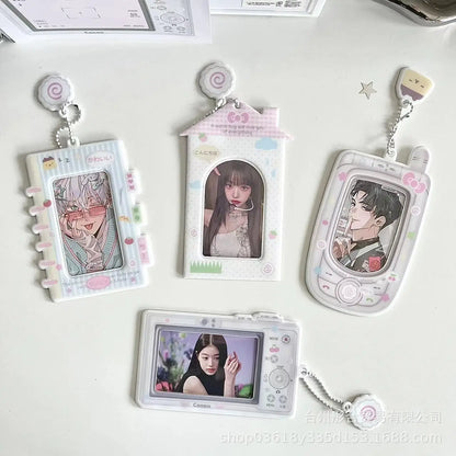 Cartoon Camera Photocard Holder Keychain