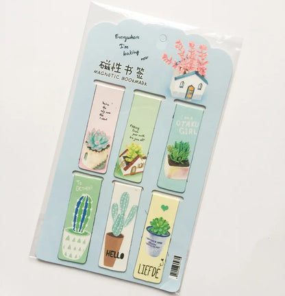 Cactus Magnetic Bookmark Set