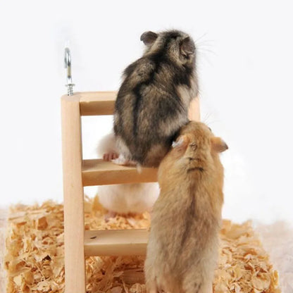 Natural Wooden Hamster Ladder Climbing Toy
