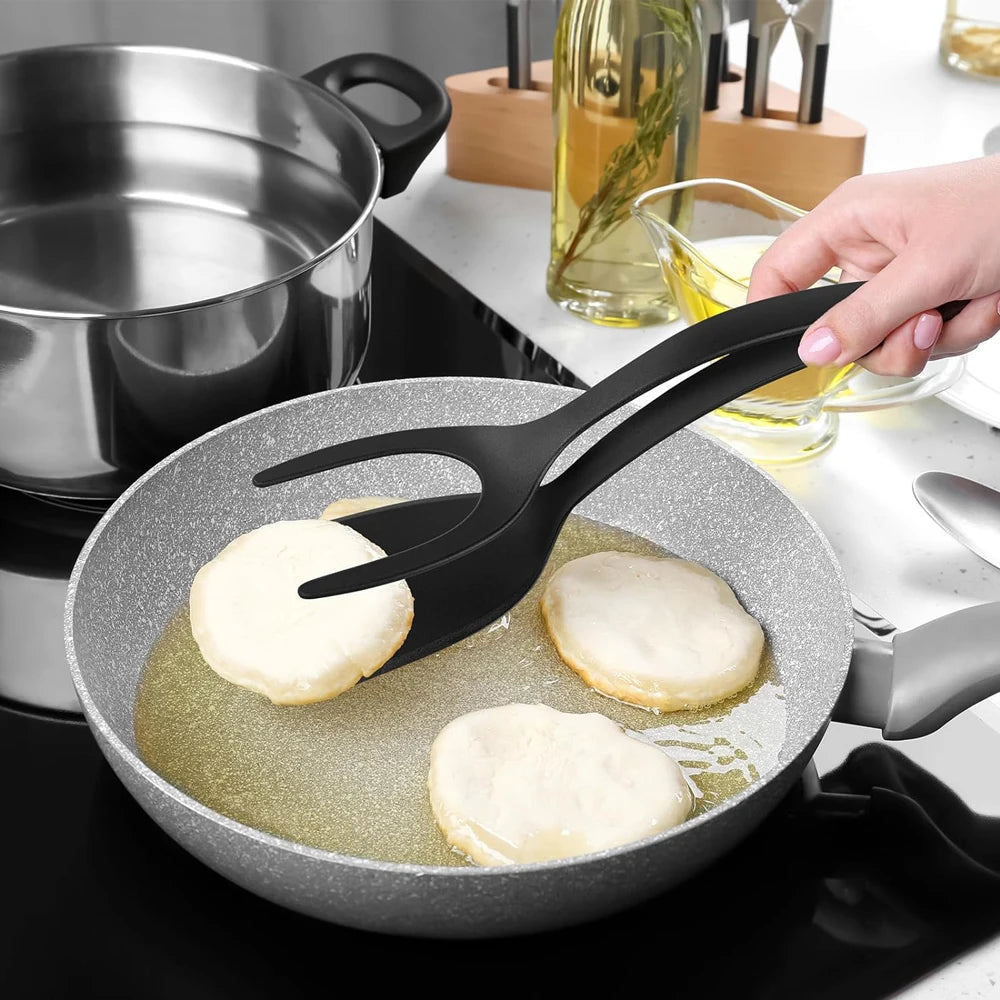 2-in-1 Grip & Flip Spatula Tongs