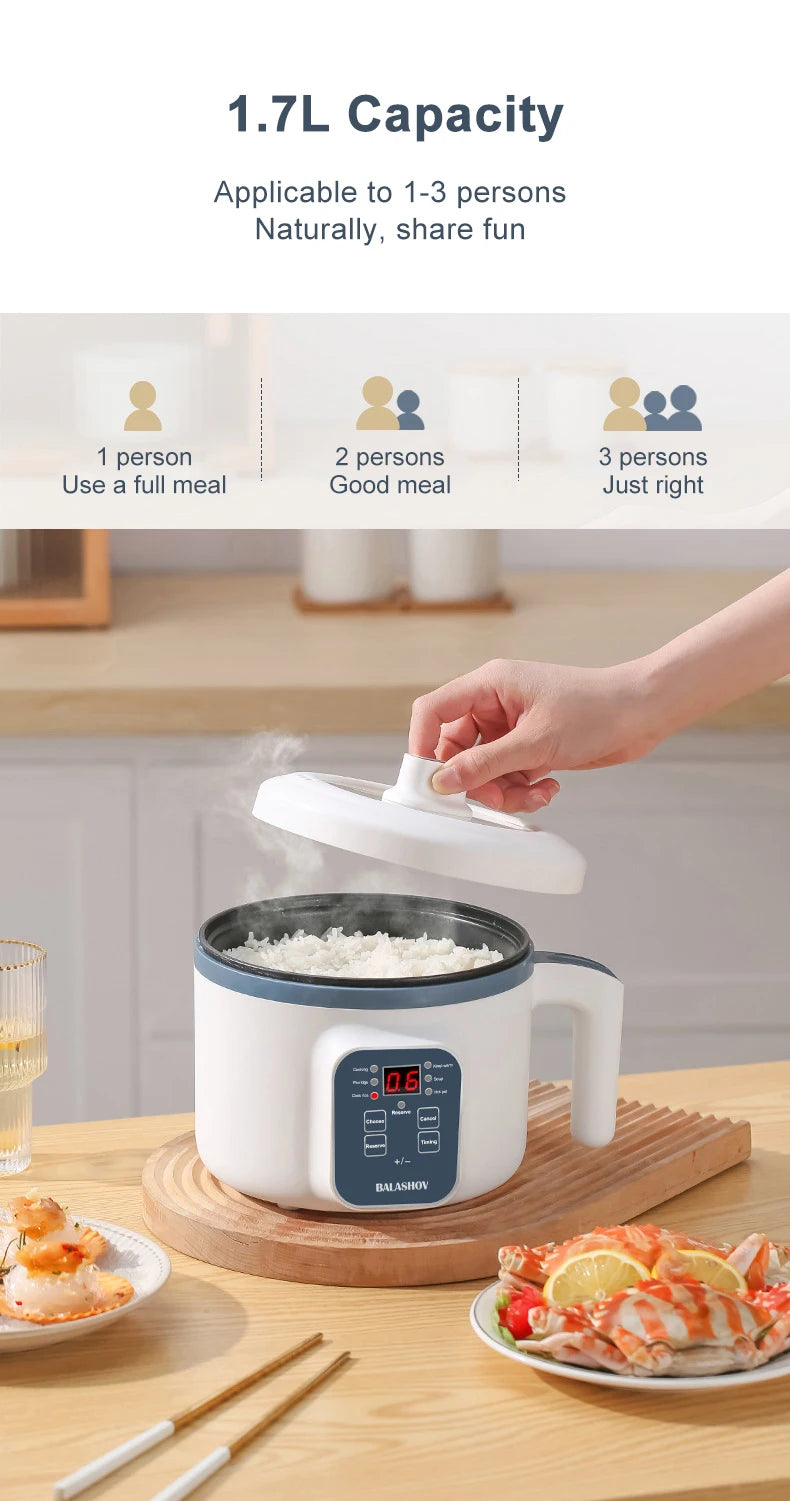 Compact Electric Rice Cooker & Food Steamer