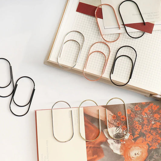 Decorative Oval Metal Paper Clips for Office, School & Planners