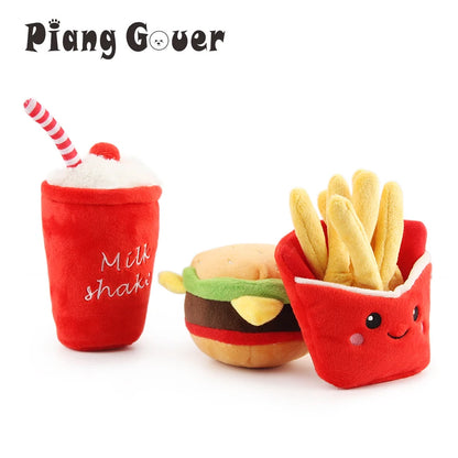Food Shape Squeaky Plush Dog Toy