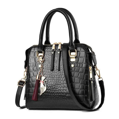 Crocodile Embossed PU Leather Tote Bag