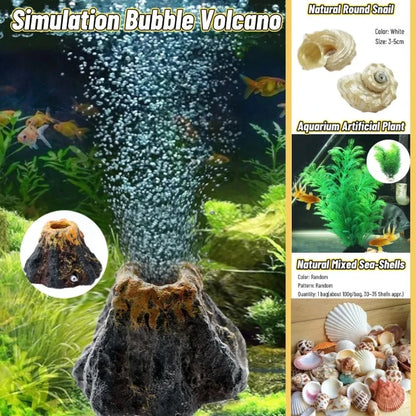 Aquarium Volcano Bubble Stone Ornament