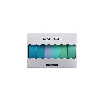 6-Pack Pastel Washi Masking Tape Set – 0.9cm × 3m